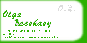 olga macskasy business card