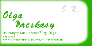 olga macskasy business card